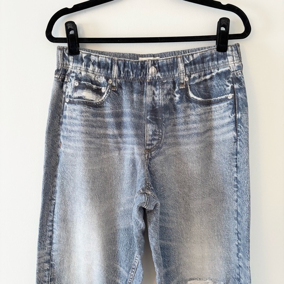 Rag & Bone Miramar Denim-Print Joggers Pants Jeans Distressing Fading Faux Denim - Picture 3 of 7